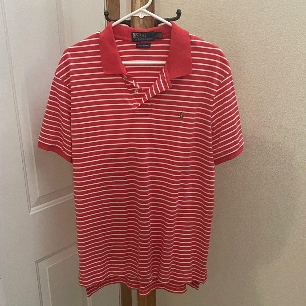 Polo by Ralph Lauren Classic Red and White Striped Polo Shirt